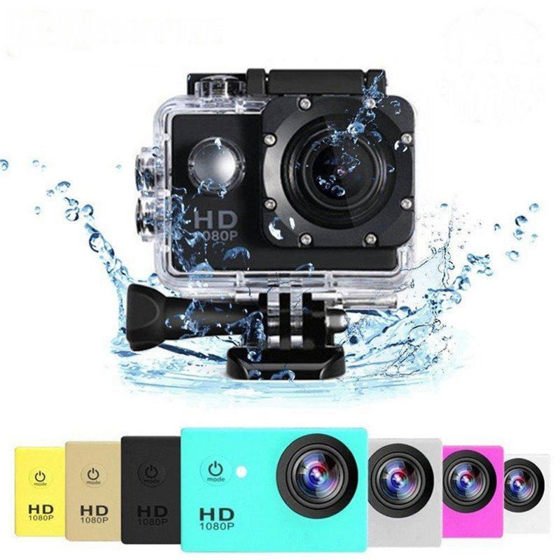 HD 1080P Waterproof Camera 2.0 Inch Camcorder Sports DV Go Car Cam Pro Helmet Action Camera Fast Delivery (Black)