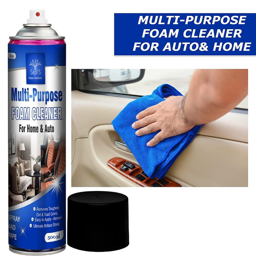 Multi-Purpose Car Interior Foaming Foam Cleaner for Home and Auto Seats, Dashboard Leather Vinyl Rubber,Doors, PU/Leather 500 ML